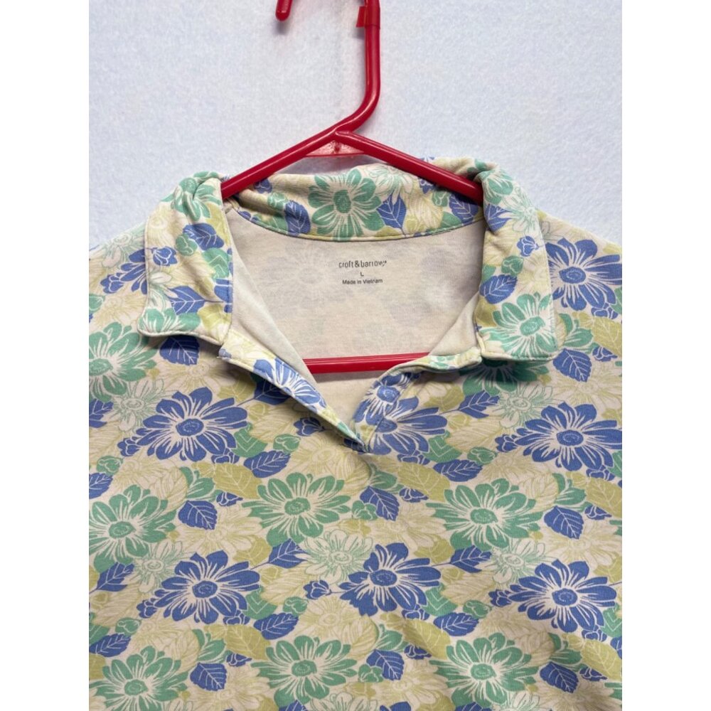 Croft & Barrow Sleeveless Floral Print Top Blouse Polo Style Women's Large - Picture 2 of 9